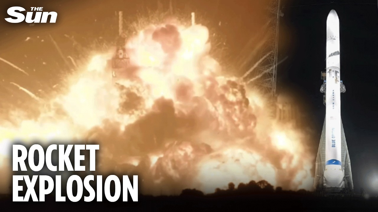 Moment Blue Origin rocket EXPLODES into huge fireball in botched test by Jeff Bezos&rsquo; company