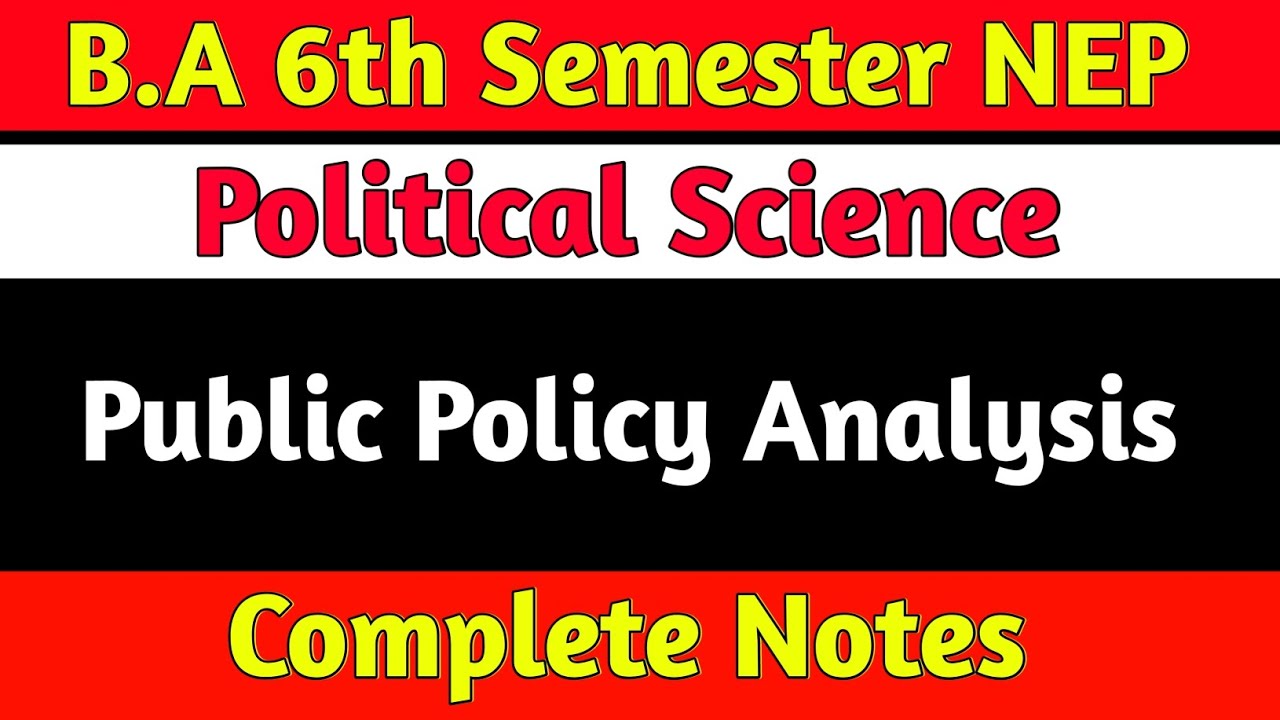 BA 6th semester Political science Public Policy Analysis Complete notes 