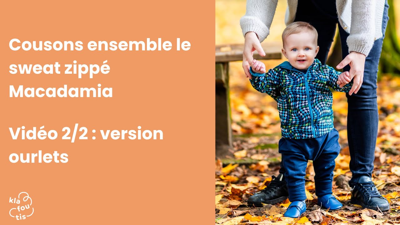 Coudre un sweat zipp&eacute; &agrave; capuche : Macadamia version ourlet