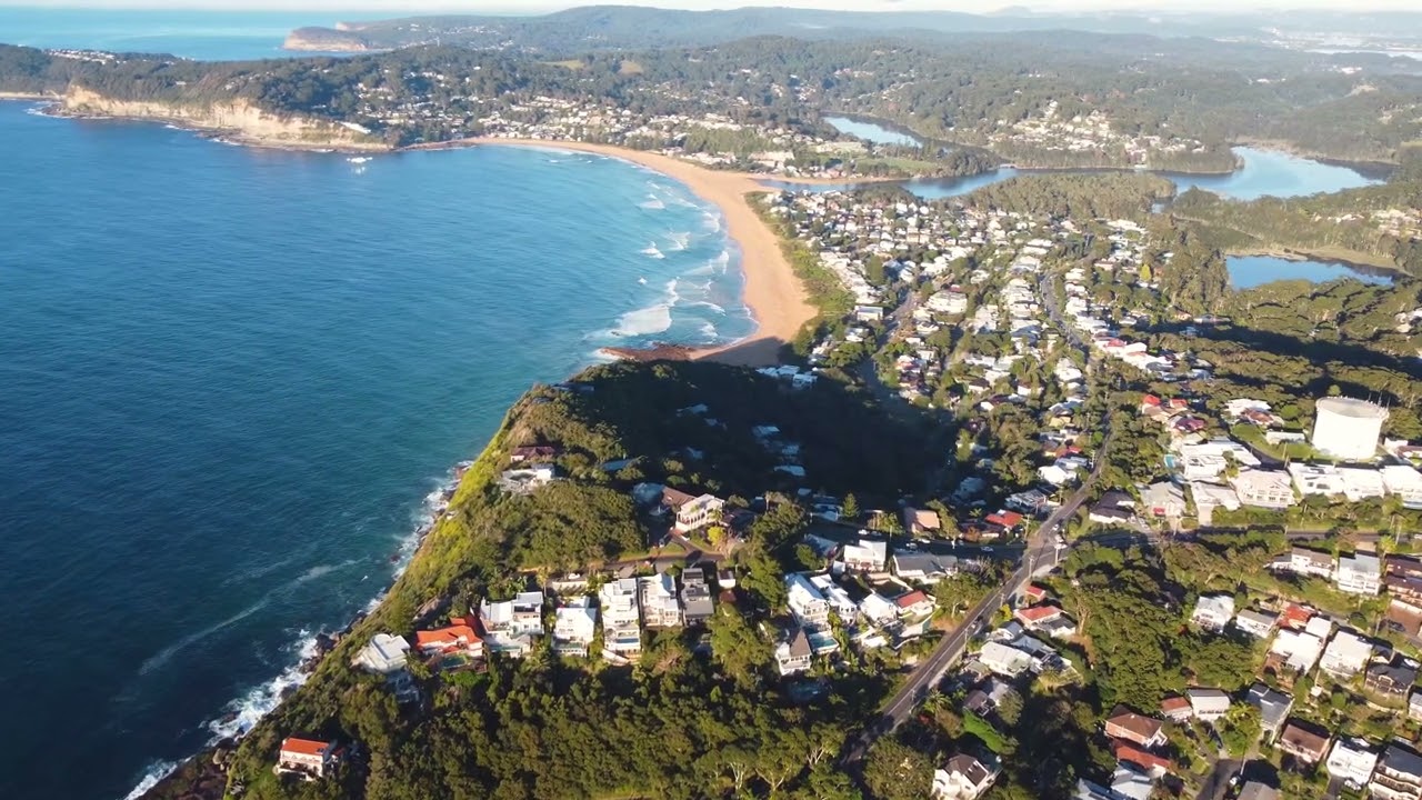 Drone Aerial Shot North Avoca Suburbs Terrigal Tourism Central Coast Australia NSW 4K