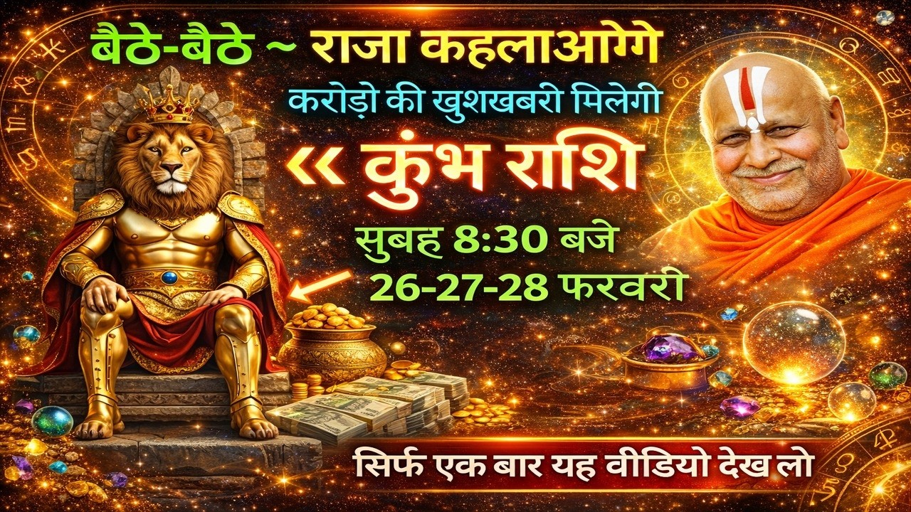 कुंभ राशि ।। 26-27-28 फरवरी 2025। करोड़ो की खुशखबरी मिलेगी, बैठे-बैठे ~ राजा कहलाओगे, देखो.. #kumbh