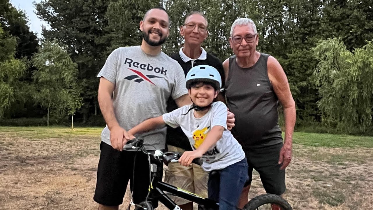 Passeio de bike com o irmão, sobrinho e sobrinho neto em Portugal