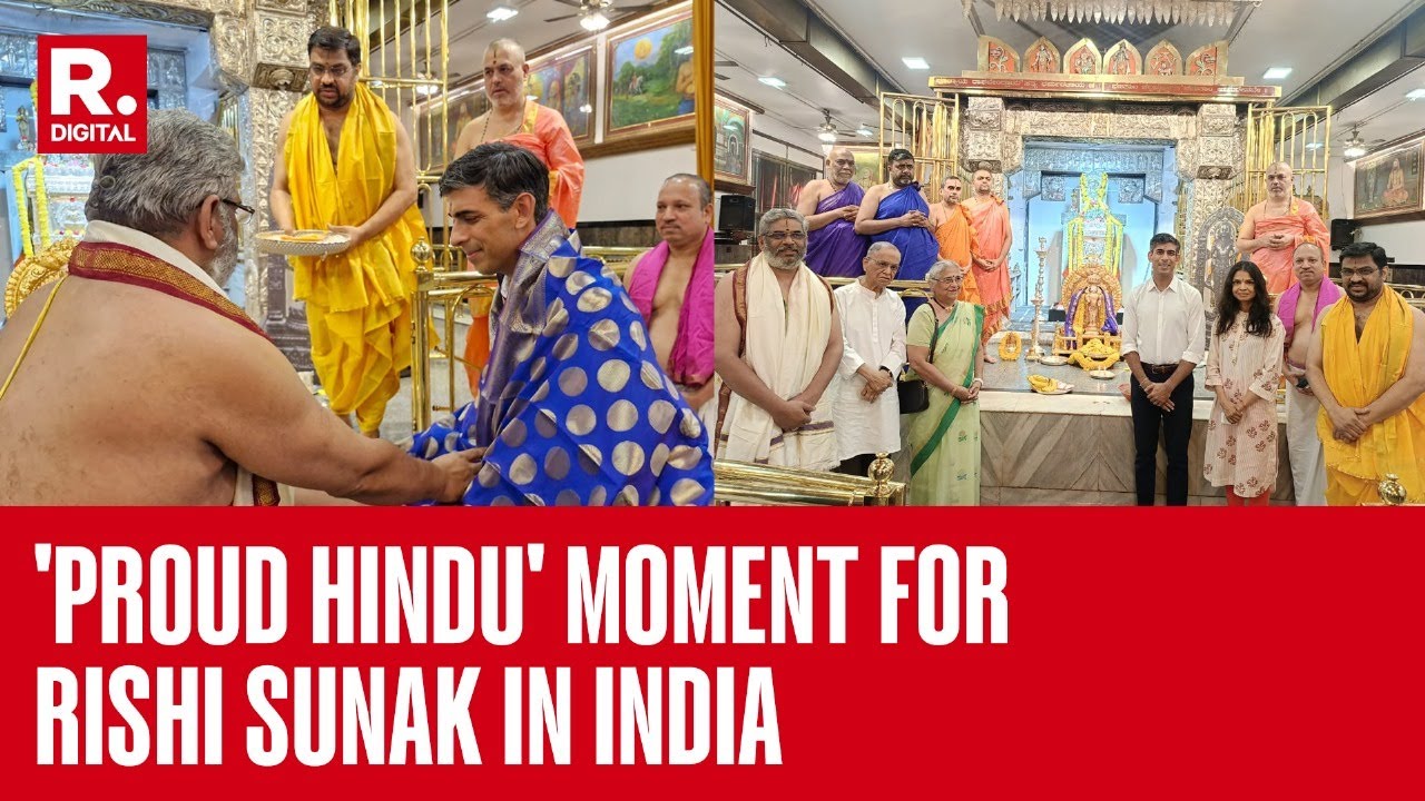 Rishi Sunak, Wife Akshata Murty Offer Prayers At Raghavendra Swamy Mutt in Bengaluru