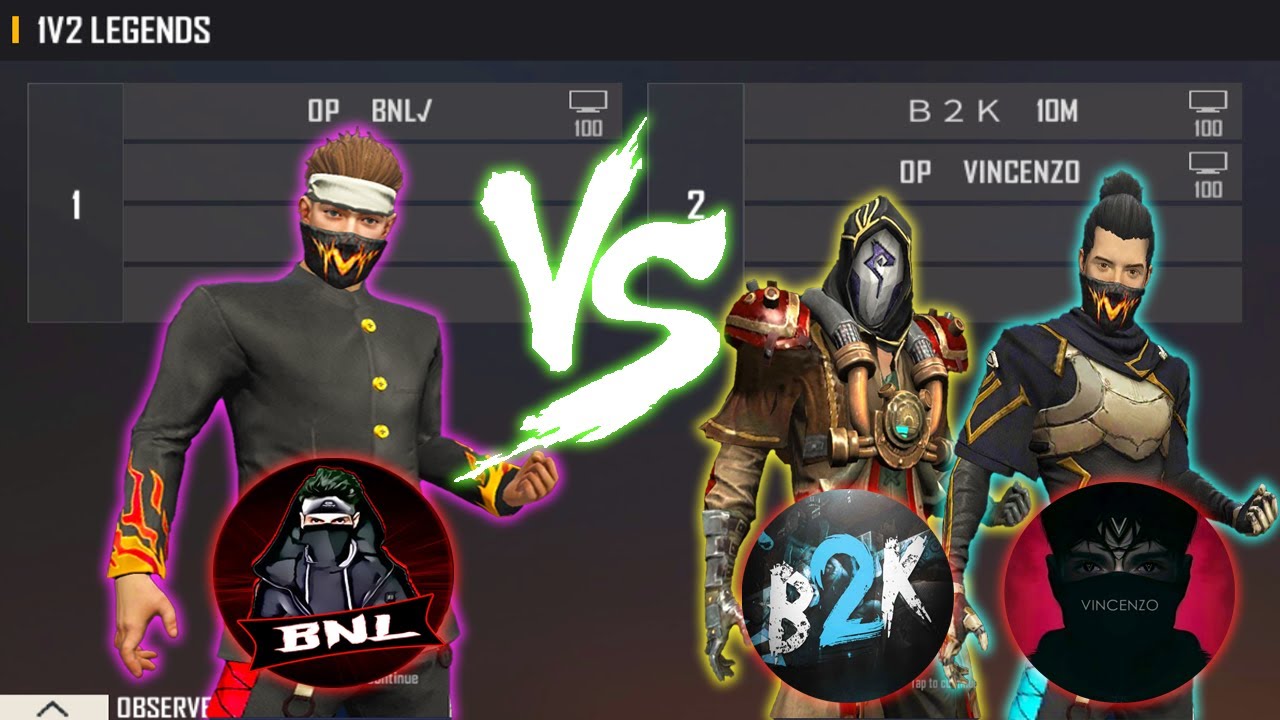 BNL VS B2K VINCENZO | ONE TAP KING VS AWM KING & VINCENZO - MOST DANGEROUS MATCH