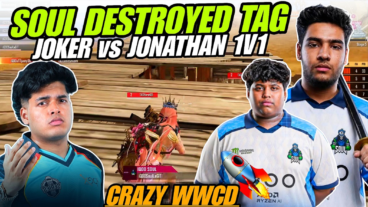 SOUL Impossible 2 Man WWCD 🚀 Joker vs Jonathan 1v1 🔥 SOUL Aggressive Push in Scrims ✅ Nakul S8UL