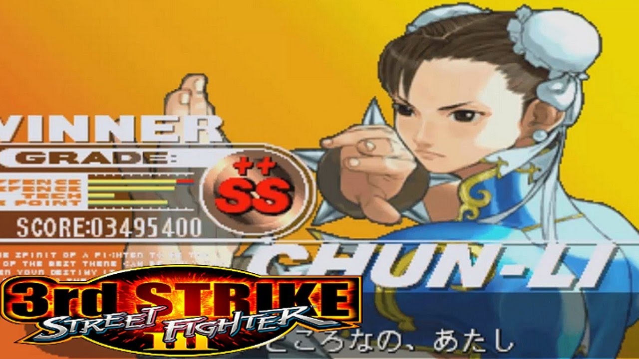 Street Fighter III 3rd Strike (ARCADE CPS3) 1CC Chun-Li Playthrough - SA3 Tensei Ranka