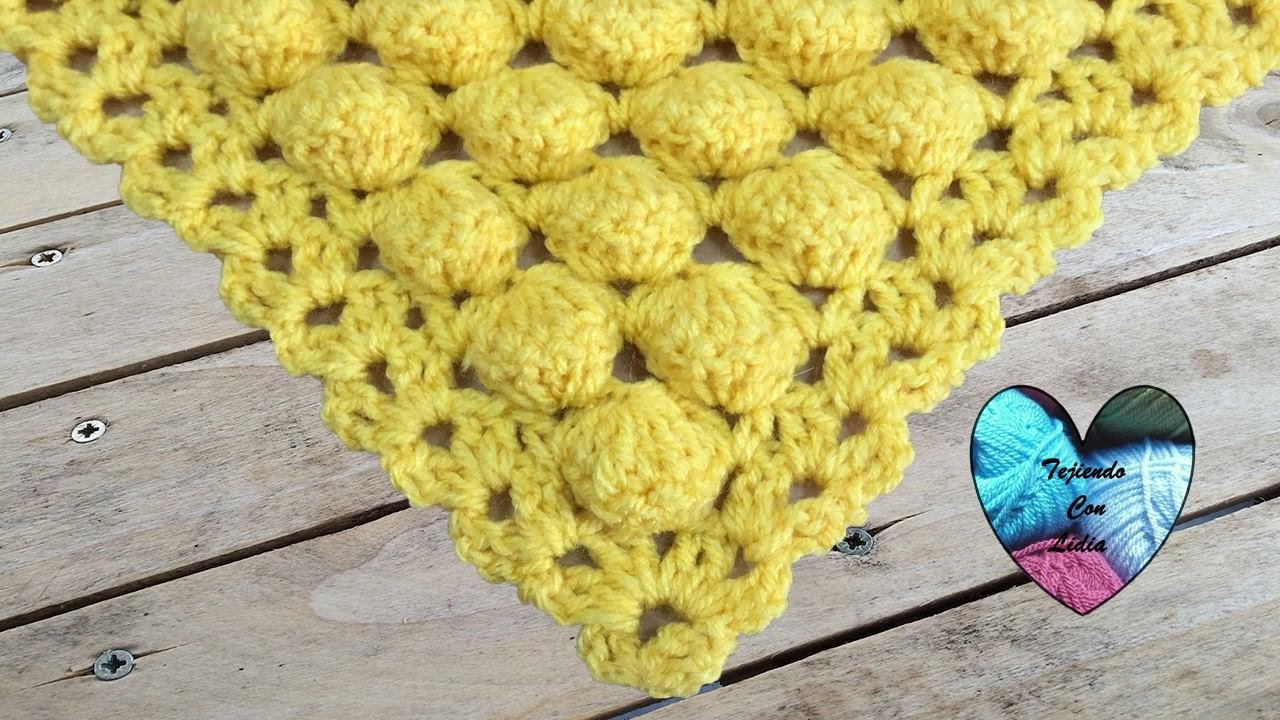 Chal con bolitas tejido a crochet muy facil de tejer