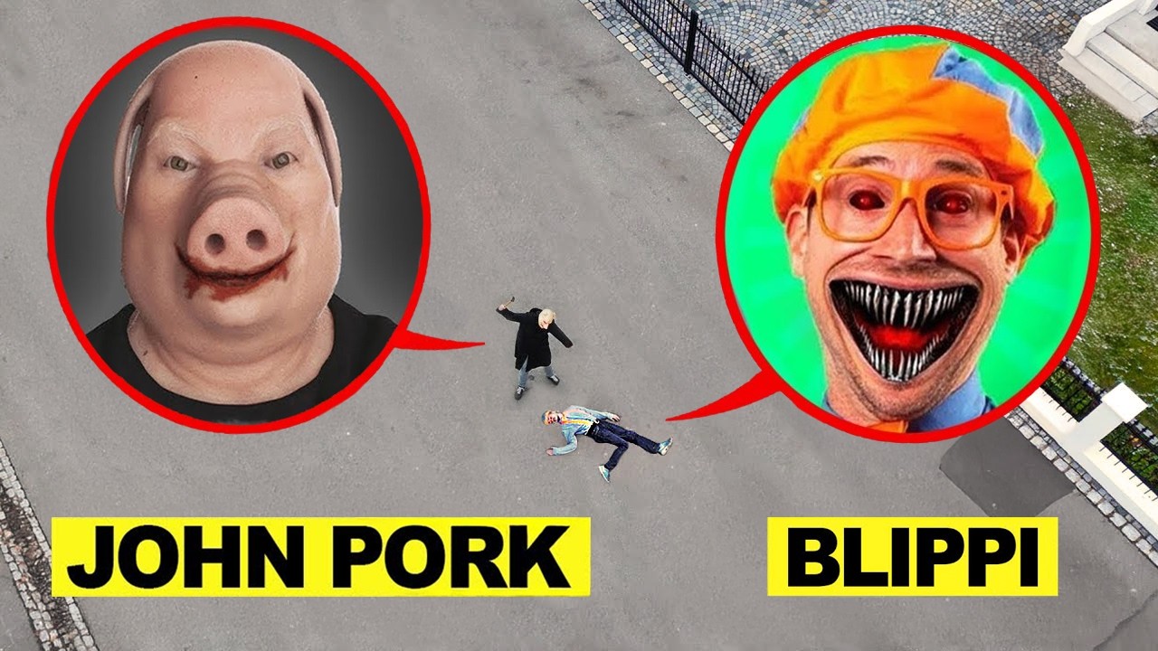 ДРОН ЗАСНЯЛ BLIPPI И JOHN PORK В 3 ЧАСА НОЧИ!!