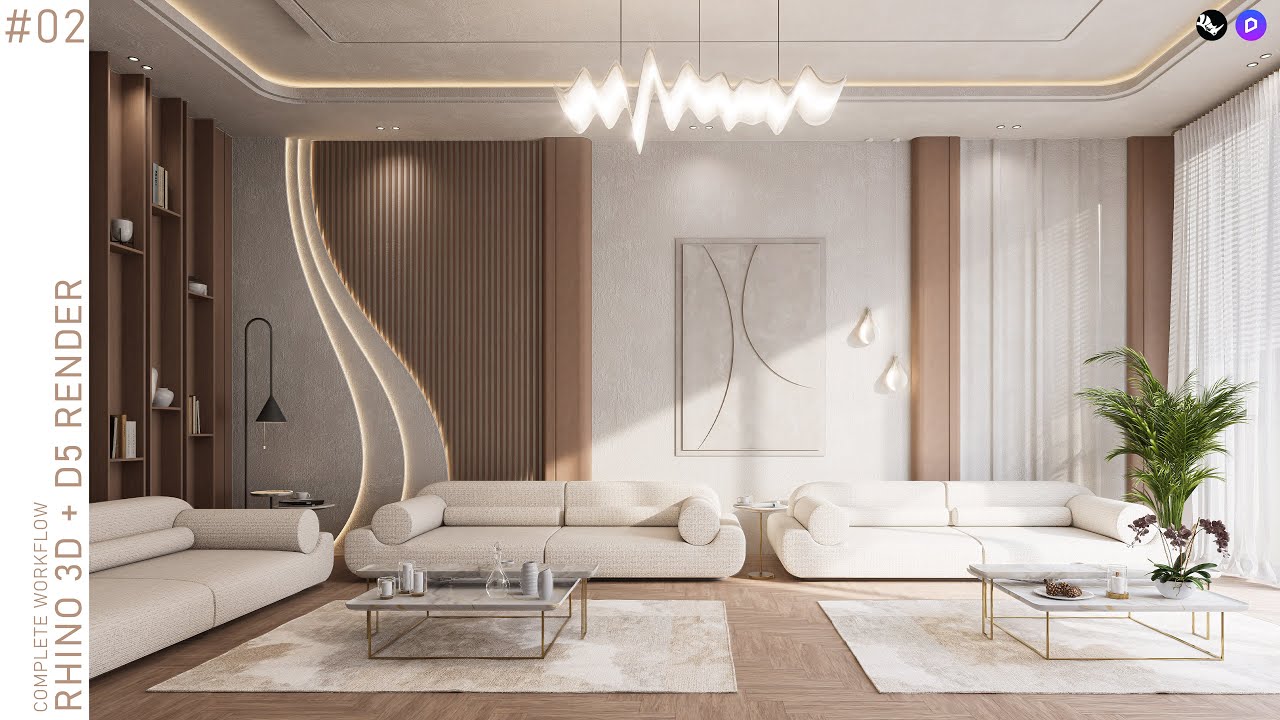 Rhino Modeling + D5 Render (free version) | Interior workflow #02