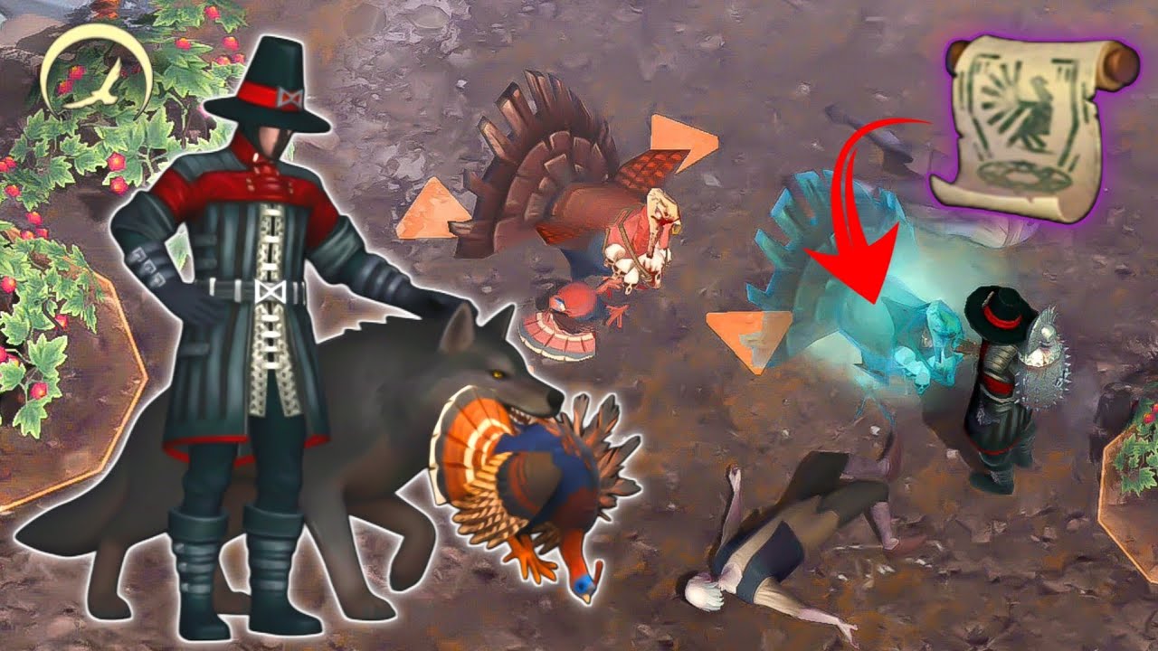 TURKEY BOSS GHOST TASK! | Direwolf Killing Turkeys | Abandoned Crypt ~ Grim Soul Survival