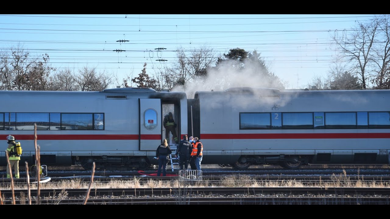 Feuer in ICE 202  in Fahrtrichtung Frankfurt - Zwei Reisende verletzt
