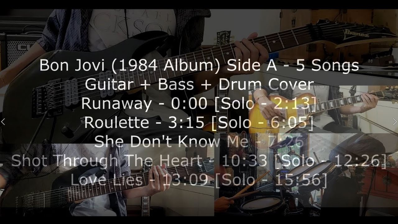 Bon Jovi - 1984 Full Album [Side A] (Guitar + Bass + Drum Cover)