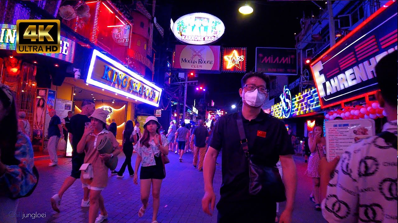[ 4K ] Walking Tour in Thailand  at Walking Street Pattaya / Pattaya Nightlife / ถนนคนเดินพัทยา
