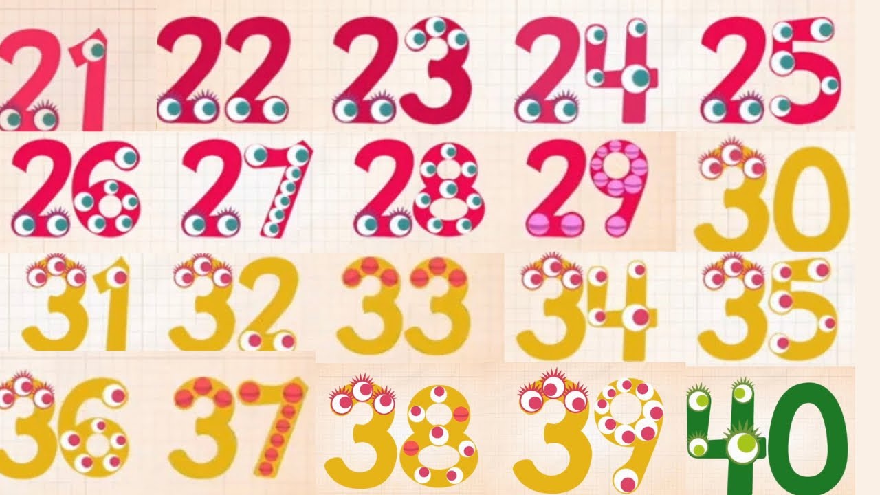 LEARNING TO COUNT 21-40 Counting learning for kids LEARN TO COUNT TO 40 Lesson for kids videos