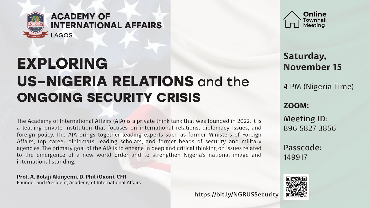 Exploring US&ndash;NIGERIA RELATIONS and the ONGOING SECURITY CRISIS