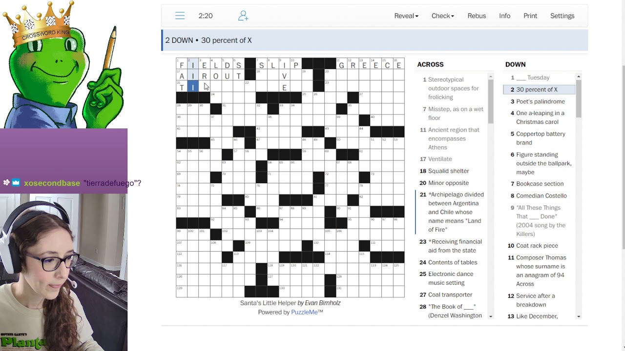Leahbee Crossword Stream · sunday crossword AND interview with evan the crossword king!!!!