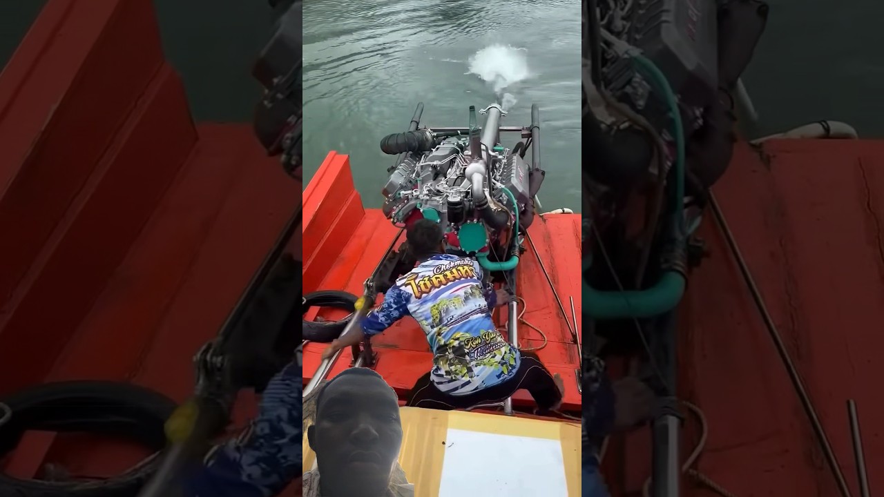 A Big V8 engine on a boat 🤯🔥❤️&zwj;🔥 #turbodiesel #boatlifestyle #boating #thai #v8 #rawpower #diesel