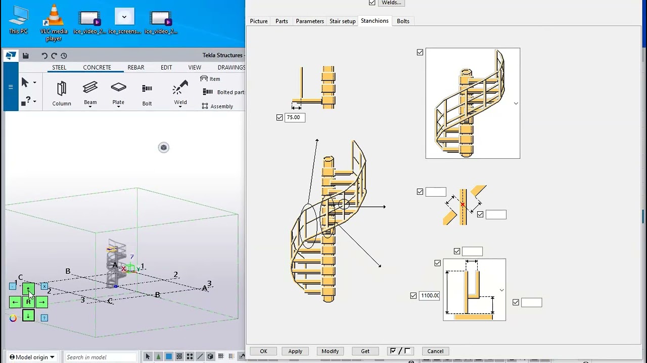 Creating Spiral and helicoidal Stair in Tekla Structures