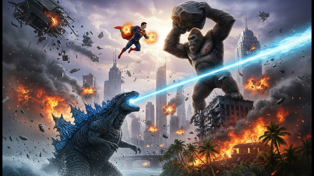 Godzilla vs King Kong vs Superman – The Most Brutal Battle Ever Caught on Camera!