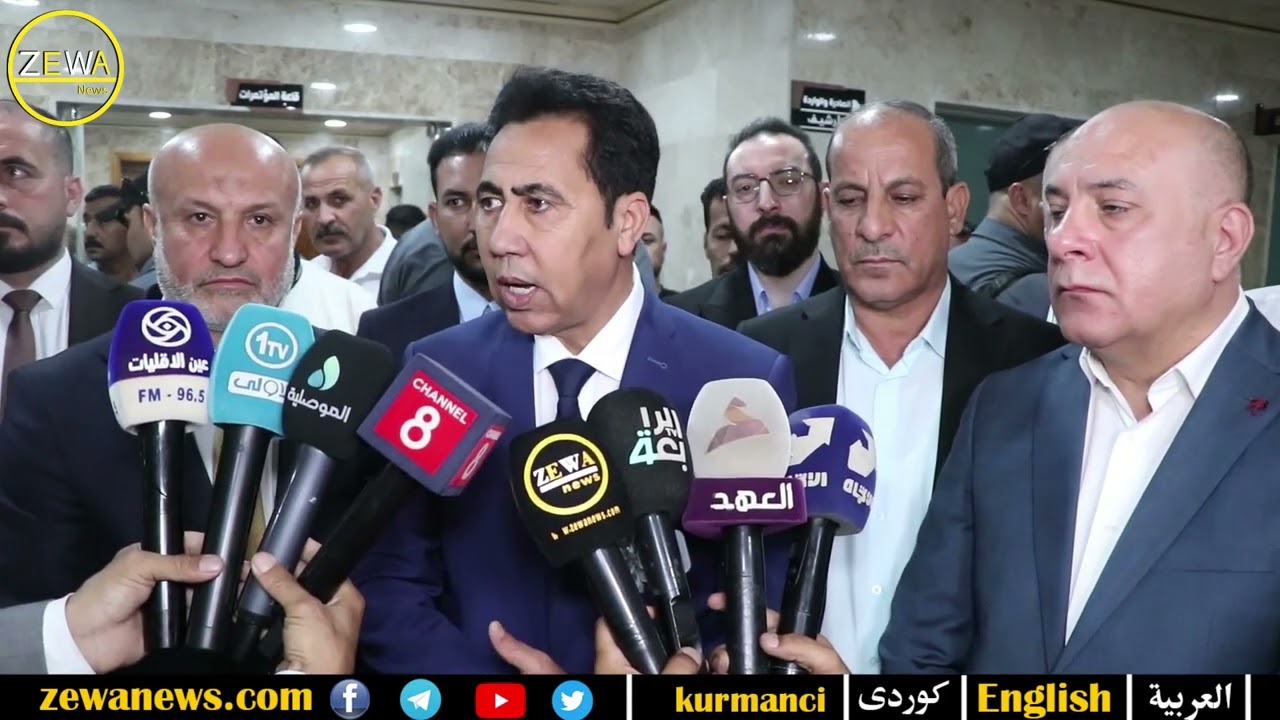 مؤتمر صحفي لمحافظ نينوى عبد القادر الدخيل حول توزيع قطع الأراضي السكنية للناجيات الأيزيديات في سنجار