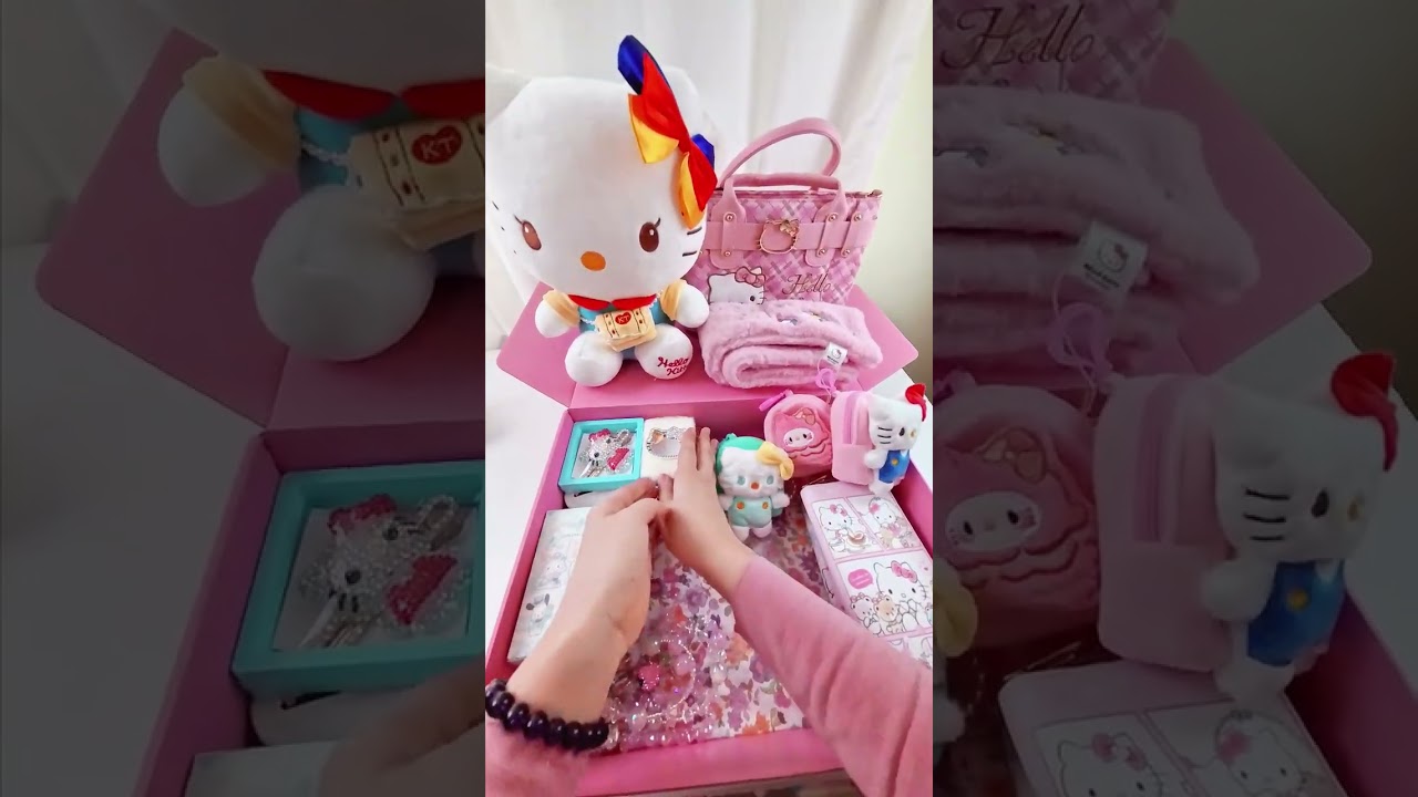 ASMR Packing 4 Scoops Hello Kitty for Jenny 🎀 Pink Aesthetic (Plushie & Handbag)