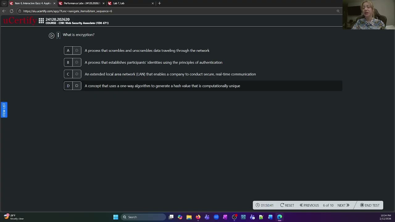UCertify Web Security Associate - Applied Encryption - Quiz - 10 questions plus Flashcard