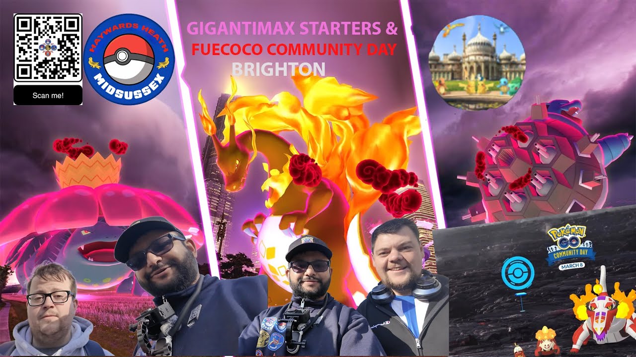 Gigantimax Starters & Fuecoco Community Day @Brighton in Pokemon Go!