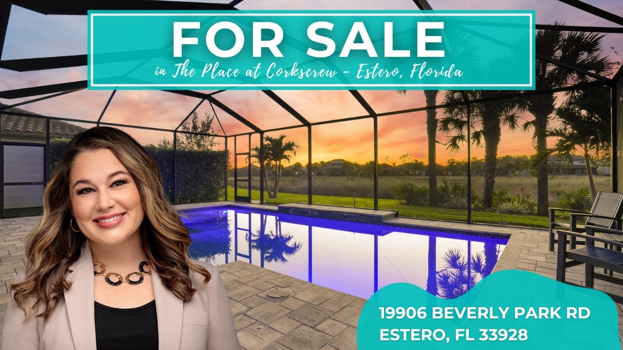JUST LISTED in Estero, FL | Resort-Style Home in The Place at Corkscrew | Pool + Sunset Views