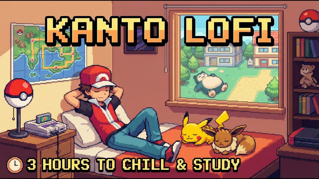 3 hours of nostalgic kanto pokémon music — lofi chill mix
