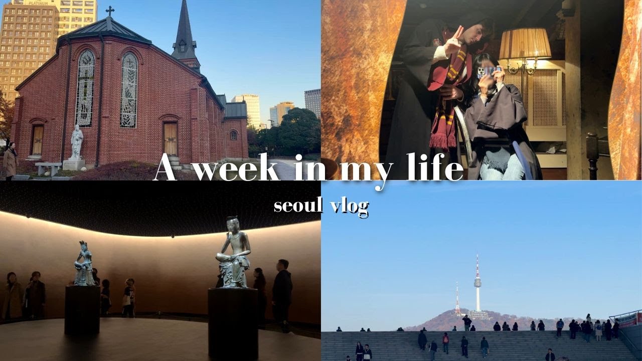 ENG)[국제커플🇰🇷🇪🇦] 한국 일상 l 약현성당 혼배미사💒💍 l 홍대 해리포터카페 934 King's Cross🧙‍♂️ l 국립중앙박물관 l 용산 아이파크몰 도파민 스테이션