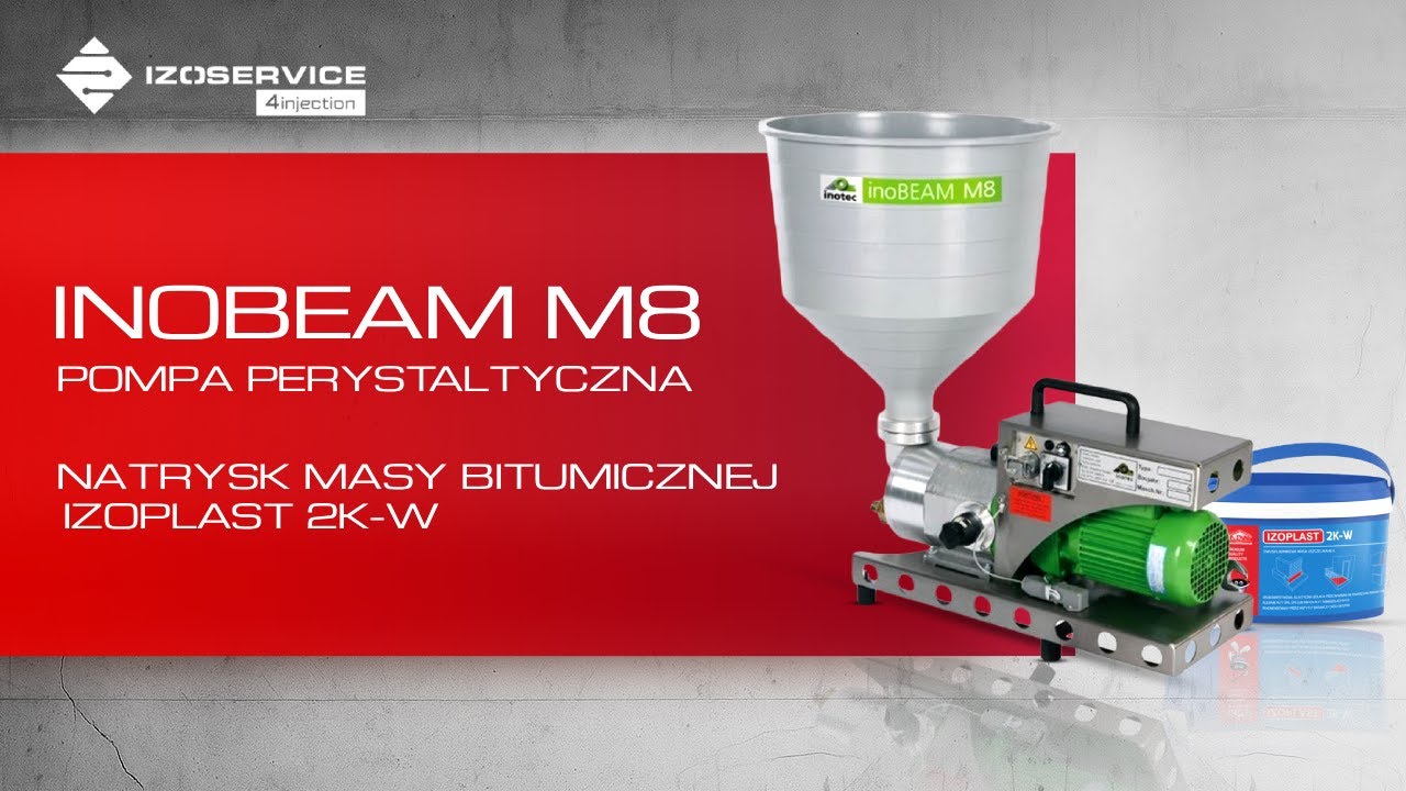 Natrysk masy bitumicznej Izoplast 2K W pompą perystaltyczną InobeamM8