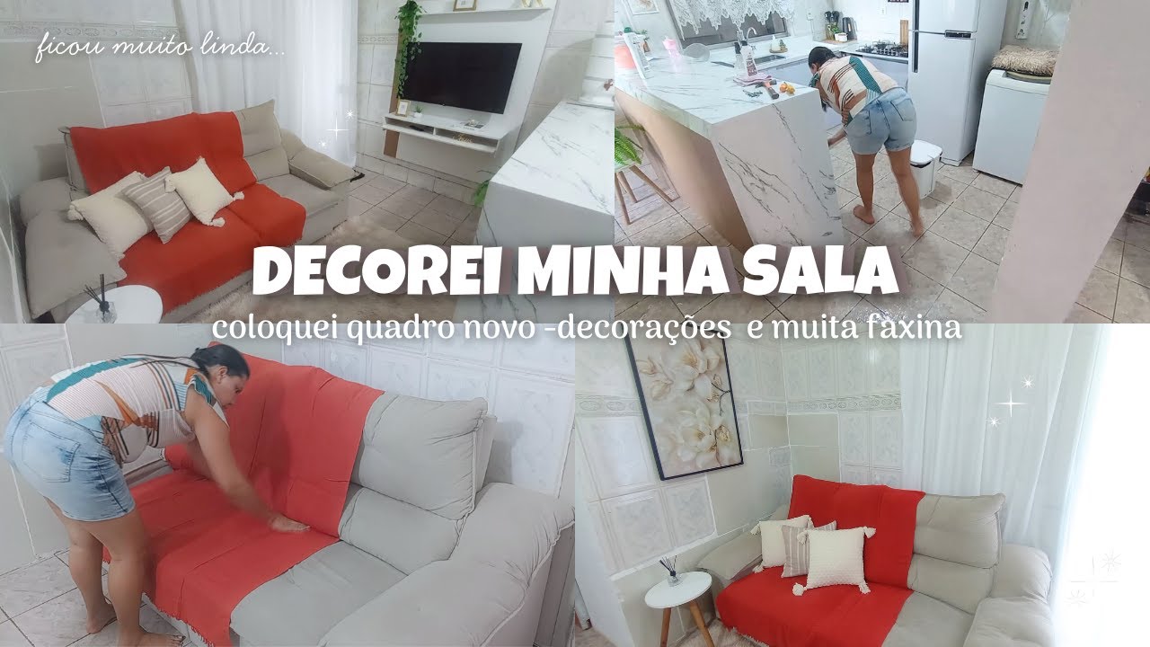 DECOREI A NOSSA SALA-COLOQUEI QUADRO NOVO-DECORAÇÕES -MUITA FAXINA