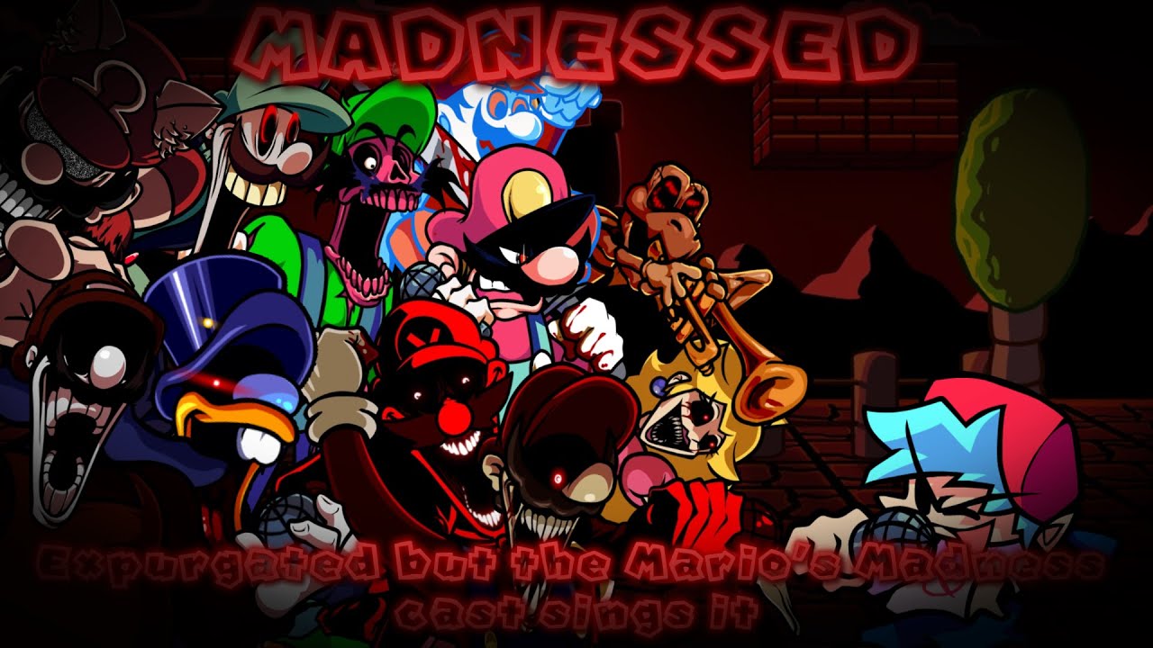 MADNESSED - Expurgated but the Mario's Madness cast sings it - FNF Hotline 024 cover