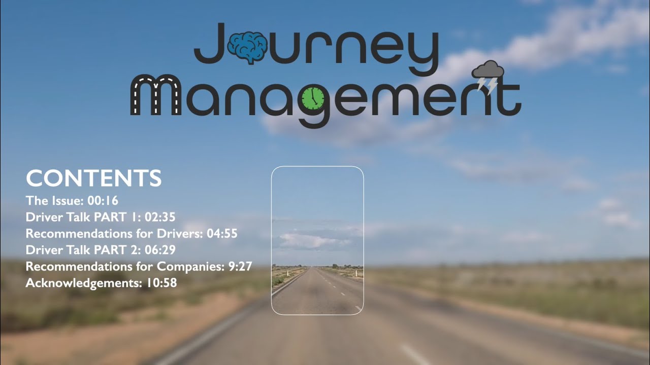 Journey Management Heavy Vehicle Toolbox Talk