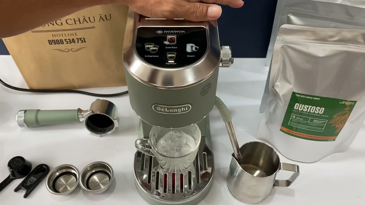 Cách chỉnh lượng nước cho 1 cốc cà phê và RESET máy pha cà phê Delonghi Ec890 - Đặt hàng: 0988534751