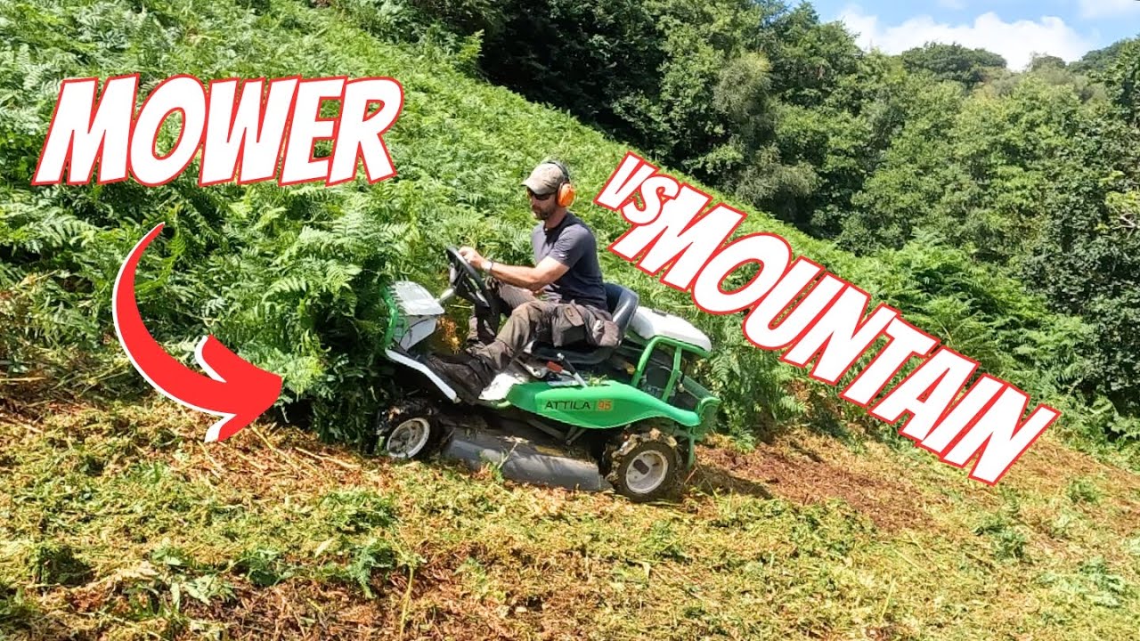 WARNING! Maximum LIMIT REACHED! Taking A MOWER Up A MOUNTAIN. #lewisgardenservicesltd #etesia
