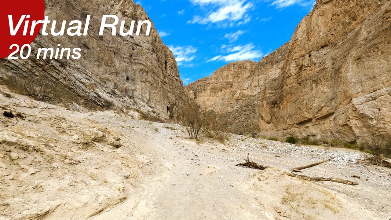 Virtual Run 4K Big Bend National Park | Run Along the Mexican Border | Cinematic Treadmill Scenery