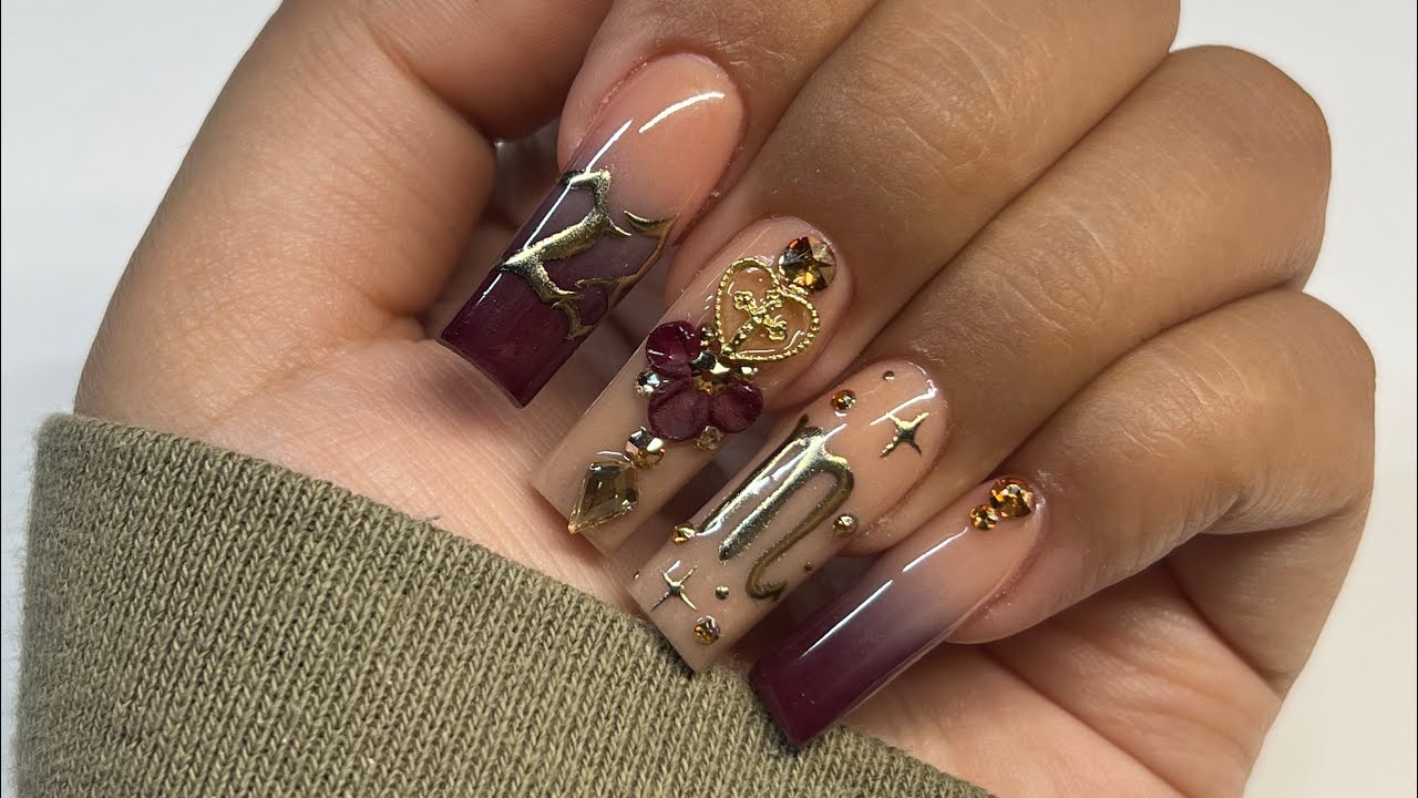 Watch Me Do My Birthday Nails ♏️✨ | Acrylic Nail Tutorial