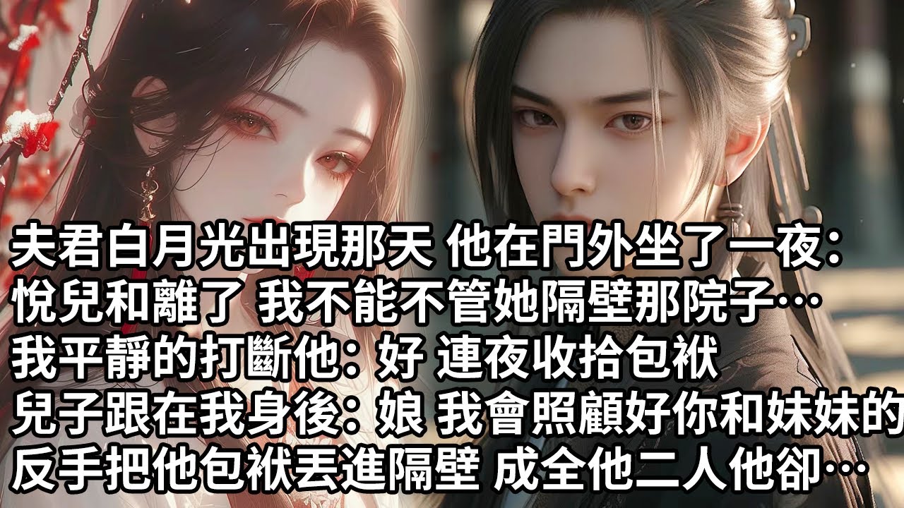 【完結】夫君白月光出現那天 他在門外坐了一夜：悅兒和離了 我不能不管她隔壁那院子…，我平靜的打斷他：好 連夜收拾包袱，兒子跟在我身後：娘 我會照顧好你和妹妹的，反手把他包袱丟進隔壁 成全他二人他卻…
