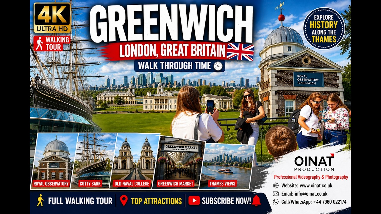 🌍 Have You Explored Greenwich, Great Britain in Stunning 4K? 🚶‍♂️ Walk Through Time ⏳-Subscribe Now🔔