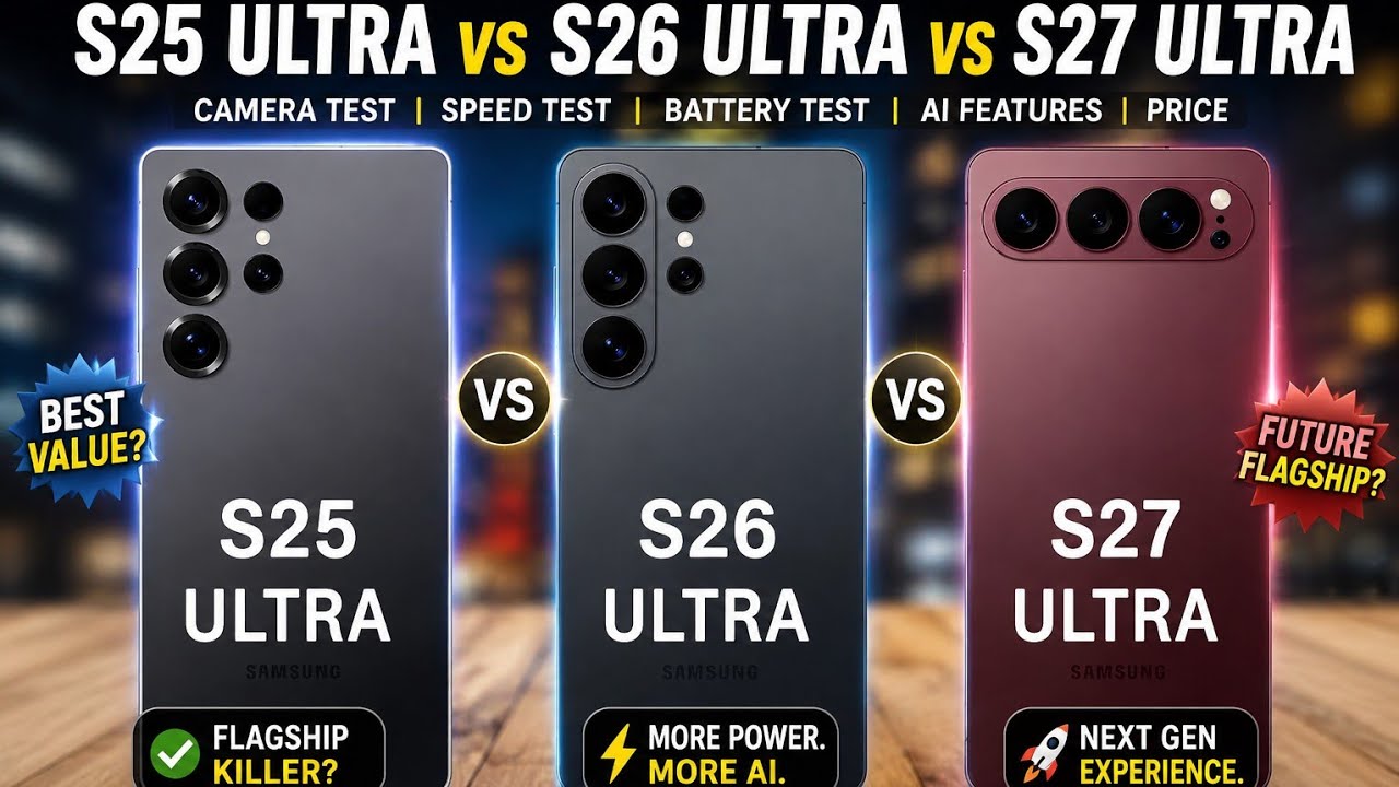 Samsung S25 Ultra vs S26 Ultra vs S27 Ultra | Full Comparison 2026 🔥