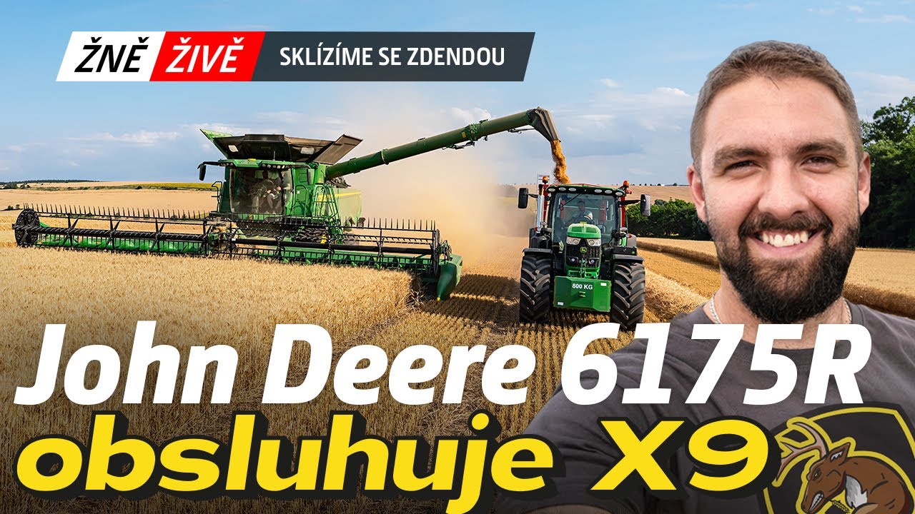 ŽNĚ ŽIVĚ 2023: Sklízíme se Zdendou | John Deere 6175R obsluhuje X9
