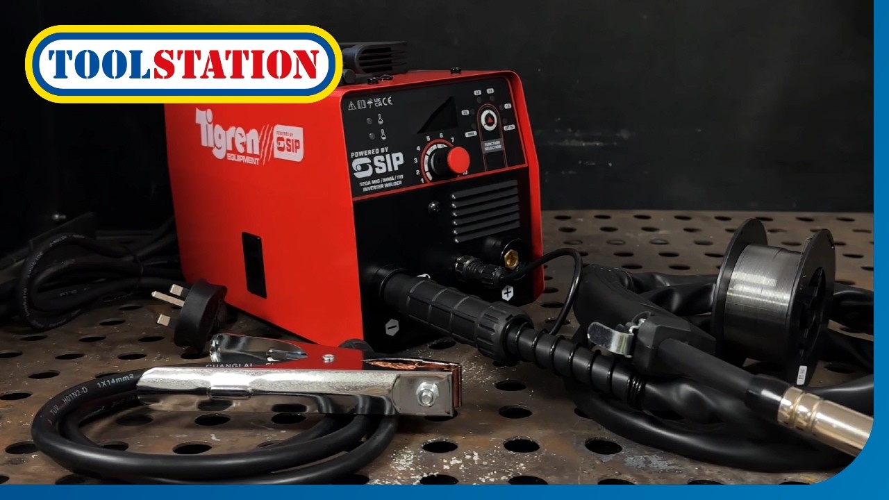 SIP Tigren 120A Welder | Versatile Welding 3-in-1 MIG, MMA & TIG | Toolstation