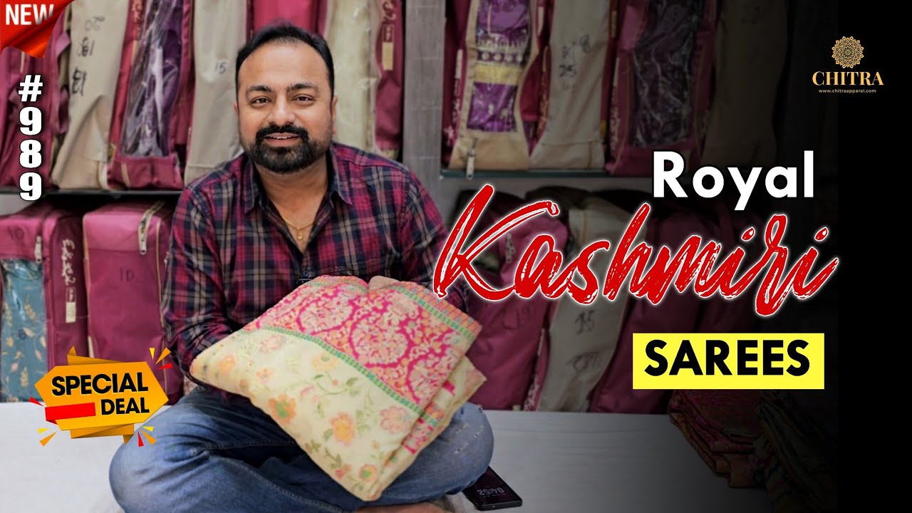 #989 Royal Kashmiri Weaving Sarees | Pure Elegance in Every Thread #kashmirisaree #chitrafashions