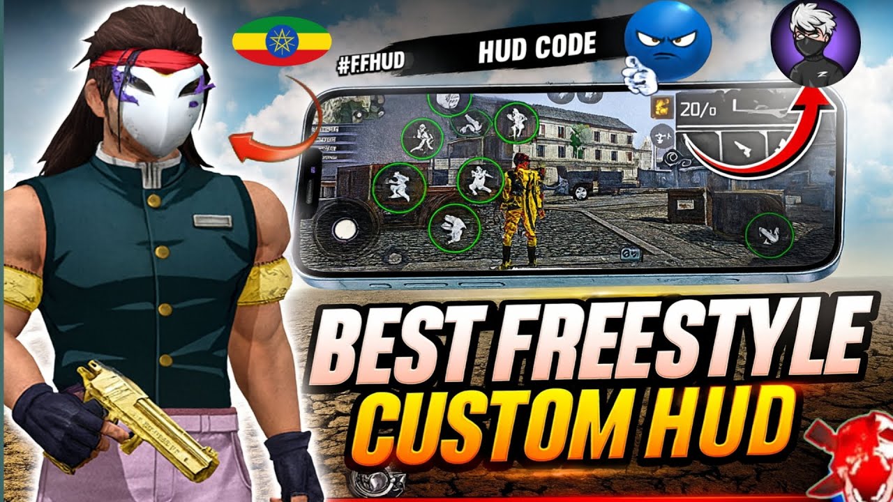 FREE FIRE HUD CUSTOM AND SENSETIVITY / FREE FIRE SETTING / 3 FINGURE PLAYER HUD
