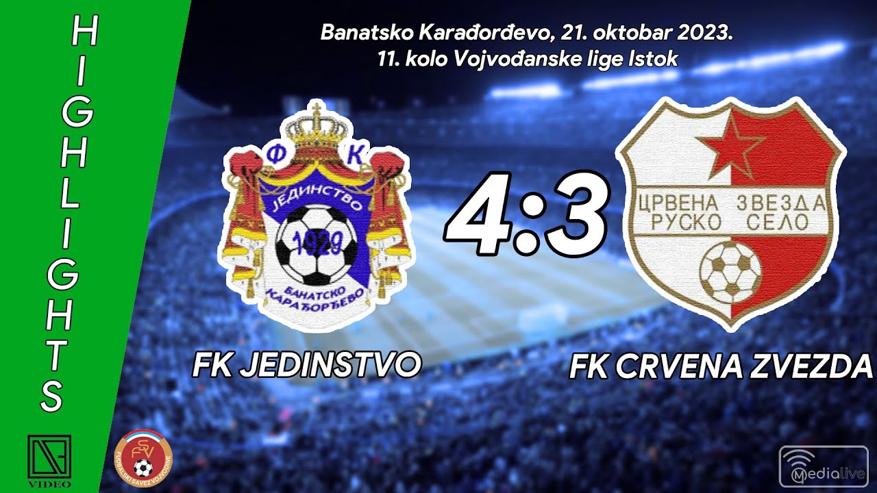 FK JEDINSTVO Banatsko Karađorđevo - FK CRVENA ZVEZDA Rusko Selo (Highlights) [21.10.2023.]