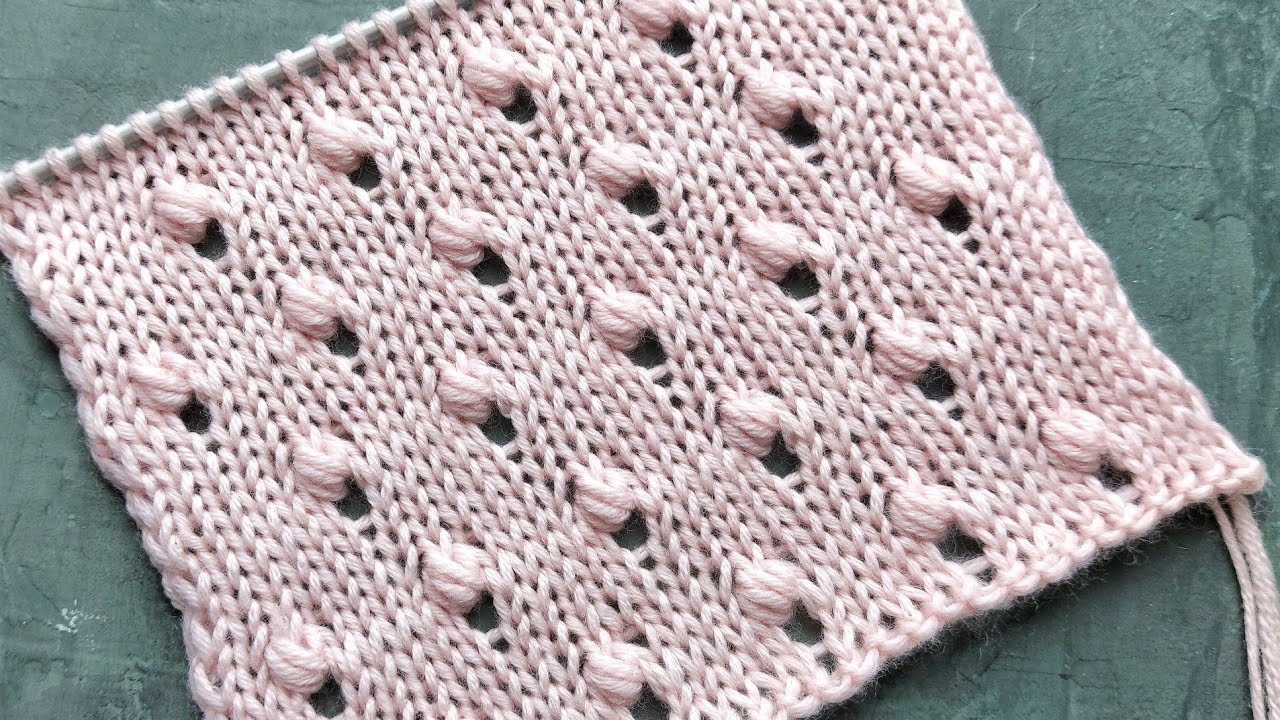 Узор с маленькими шишечками на лицевой глади 🎀 Для вязания детских и женских изделий
