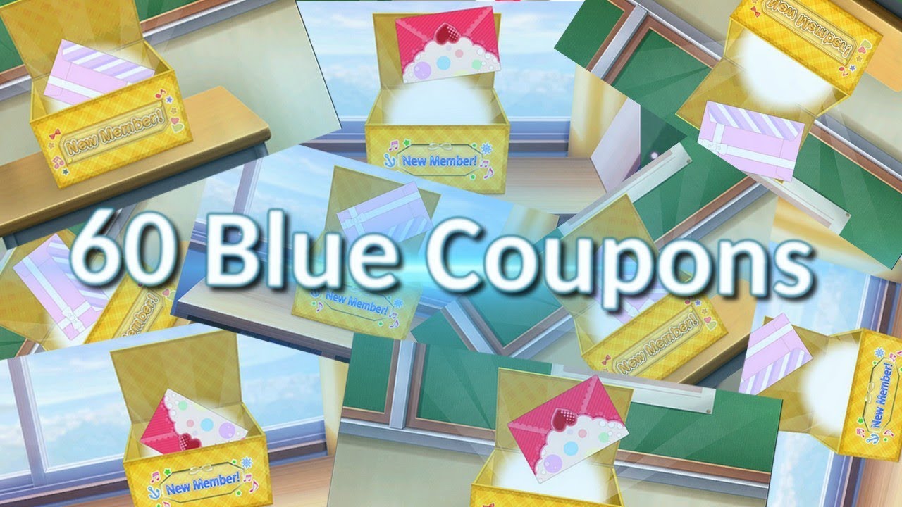 LLSIF EN: Blue Coupons scouting ! (60 BC & 4 SR+ tickets)