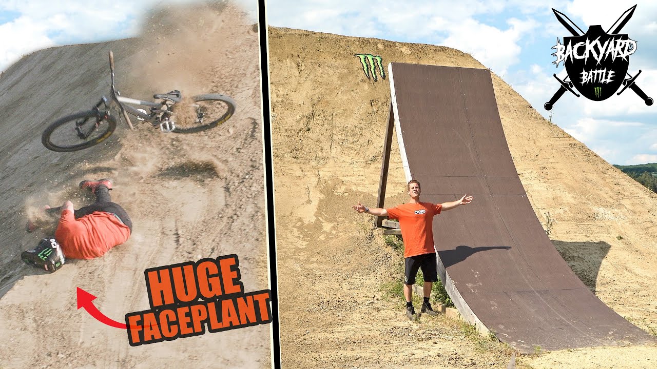 I FACE PLANTED THIS MASSIVE MTB JUMP - MONSTER BACKYARD BATTLE!