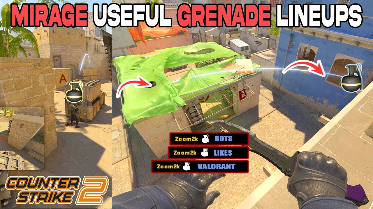 Mirage All UseFul GRENADES in CS2 - EZ FRAGS